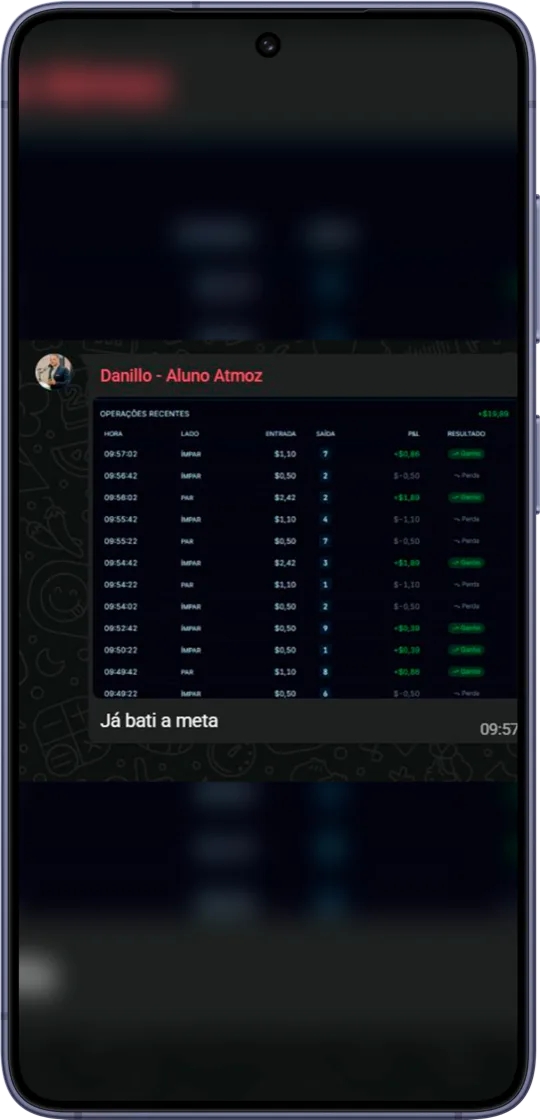 Depoimento de aluno ATMOZ